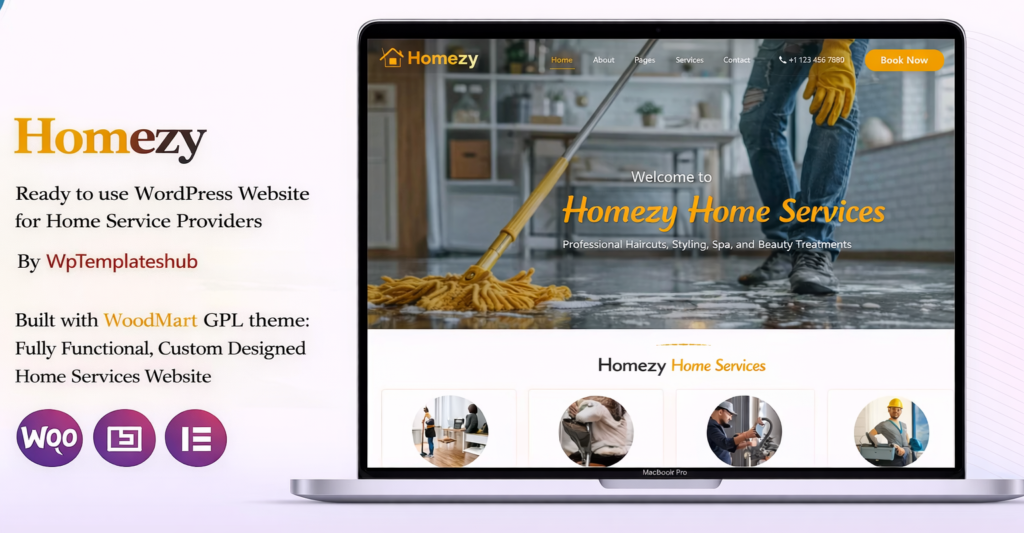 Homezy – One Page Home Services Website