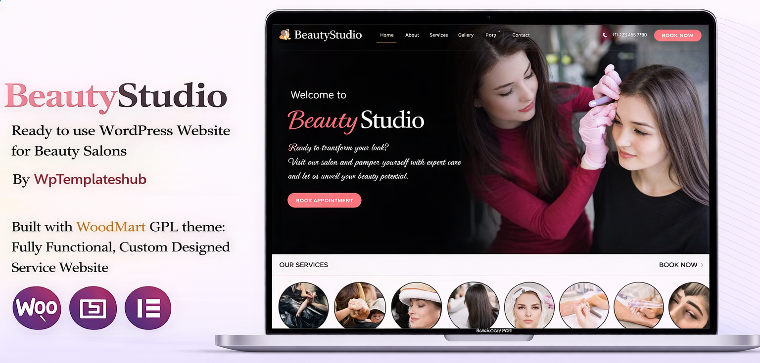 BeautyStudio – Unisex Salon & Beauty Services Website