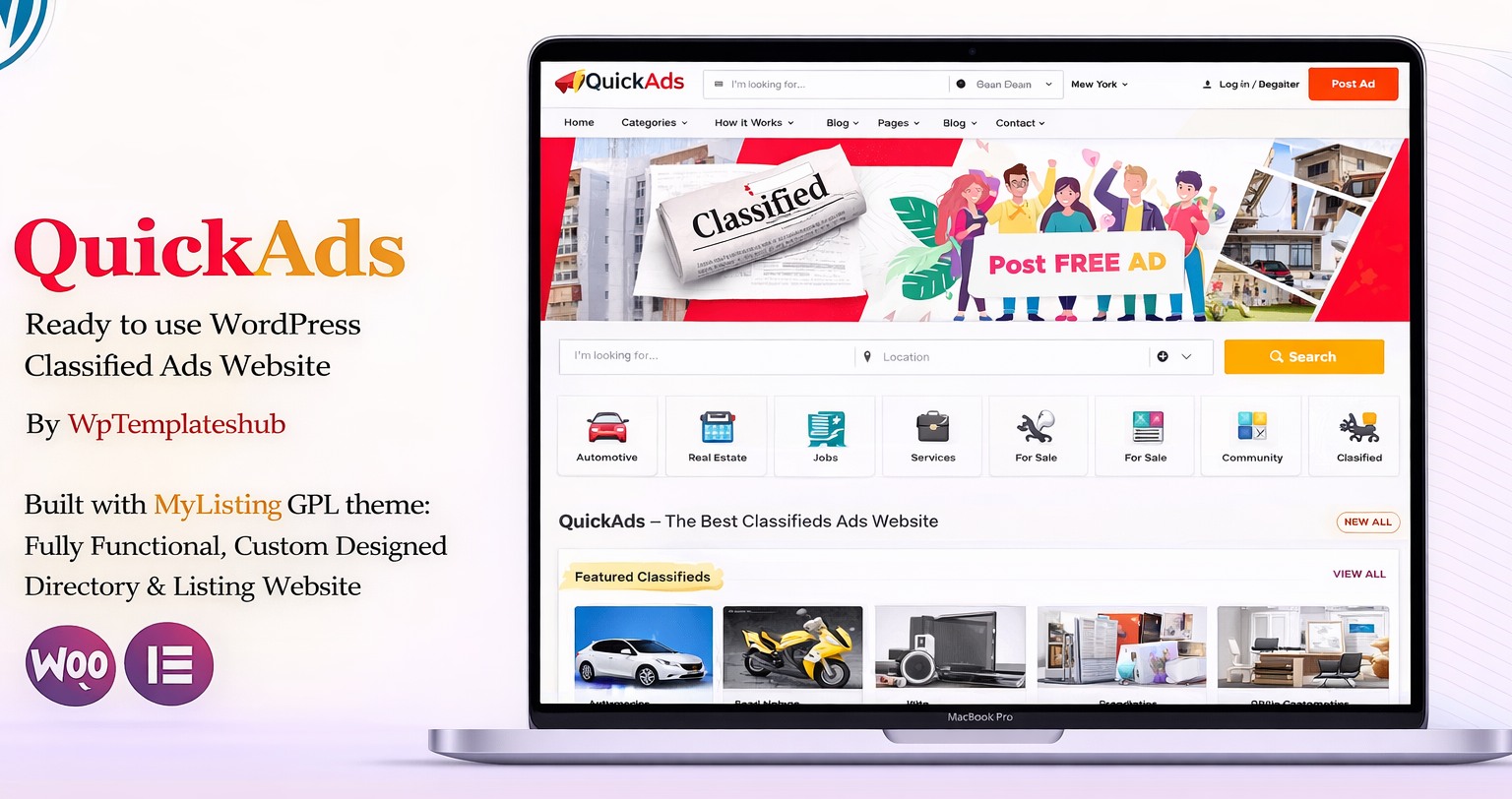 QuickAds – Classified Listing Website