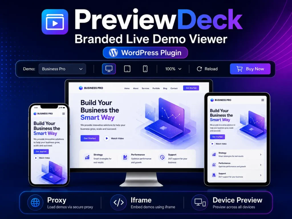 PreviewDeck – Branded Live Demo Viewer