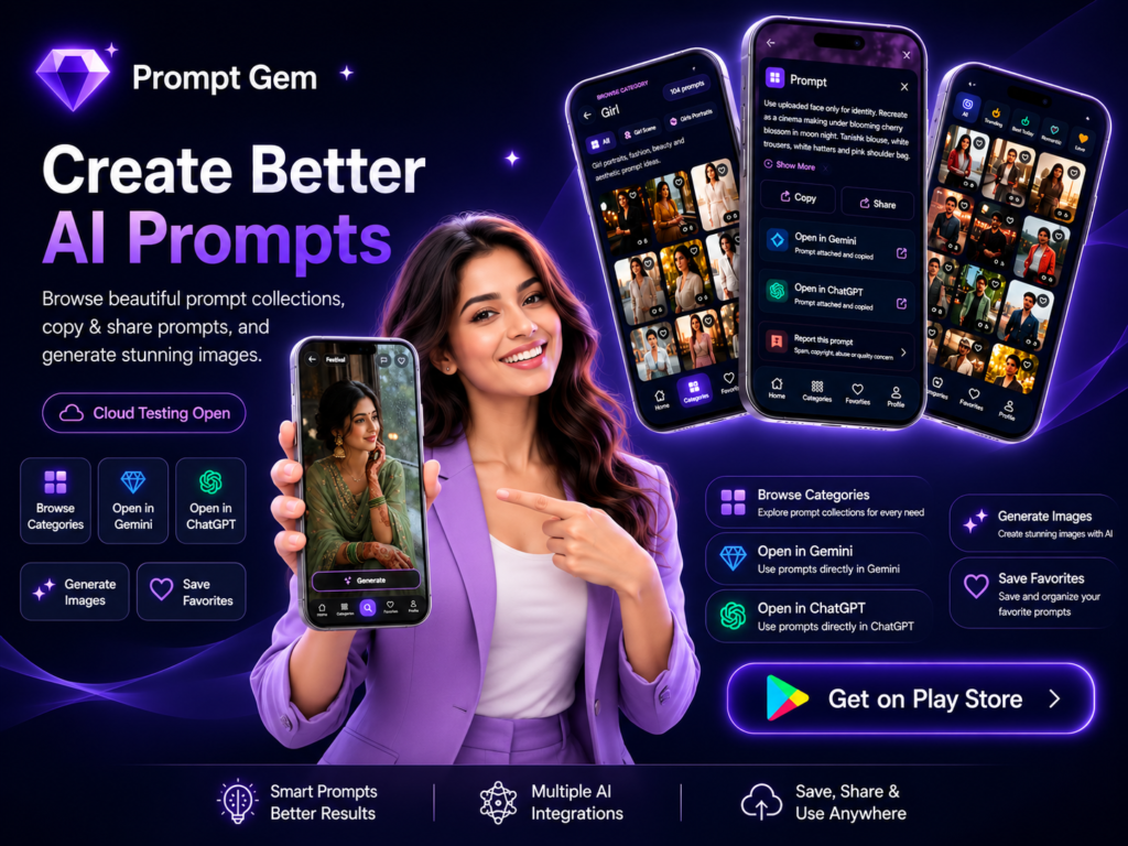 PromptGem – AI Photo Prompts Android App